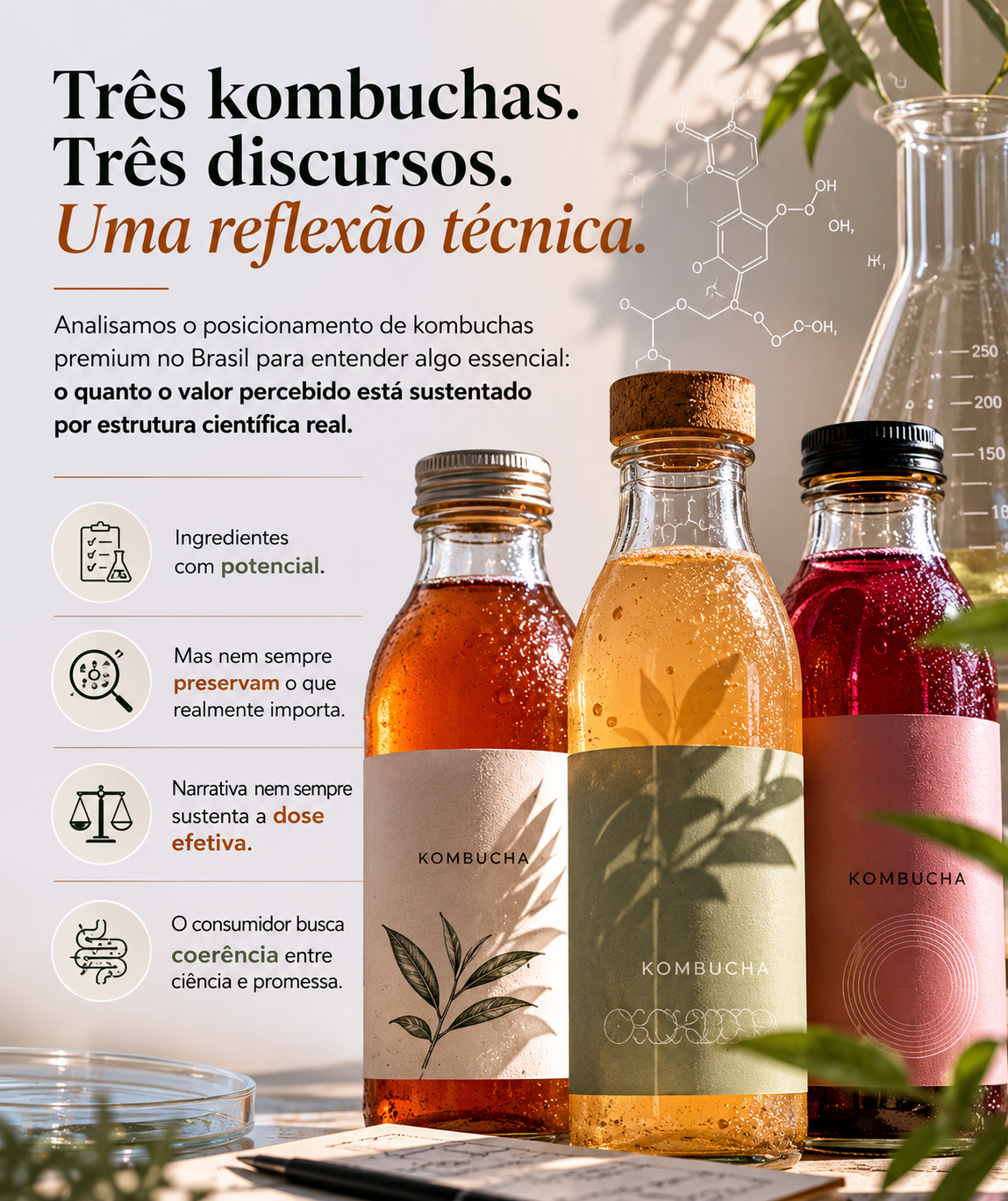 Três kombuchas